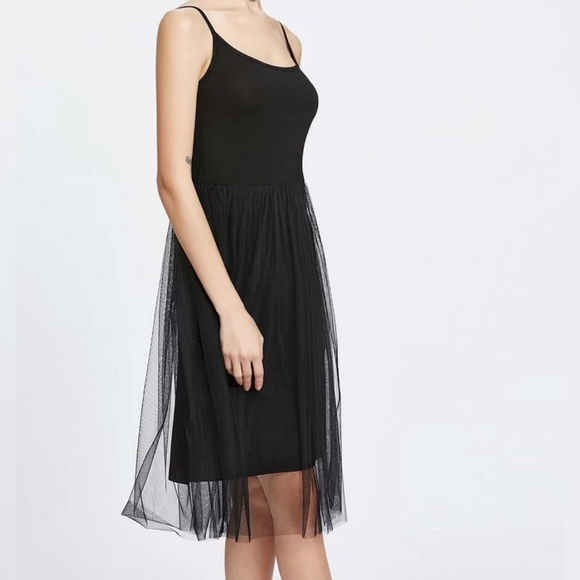 Topshop Simple Black Tulle Overlay Womens Slip Dress Size 6 - Picture 12 of 12